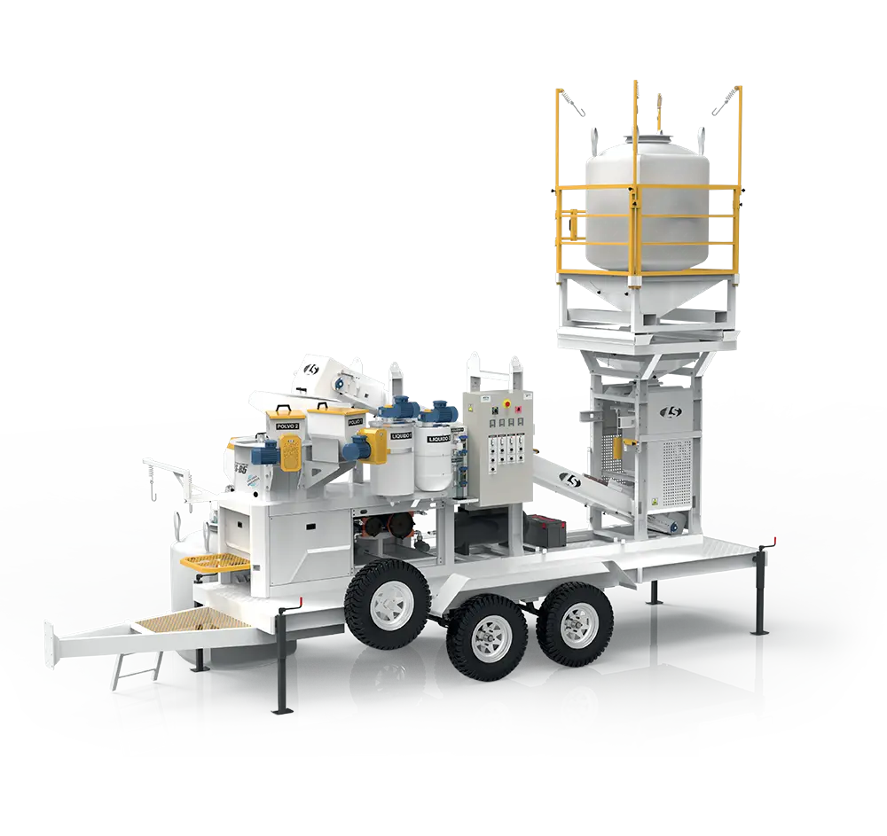 Unidade móvel LS B40 para tratamento de sementes.
